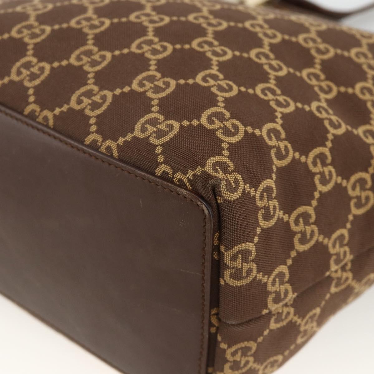 GUCCI GG Canvas Tote Bag Brown Gold 002 1099 Auth 174556