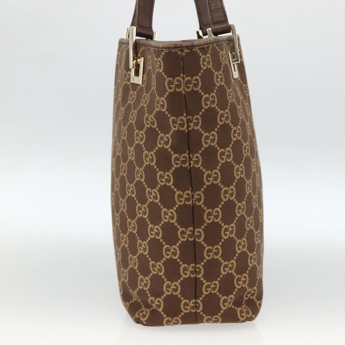 GUCCI GG Canvas Tote Bag Brown Gold 002 1099 Auth 174556