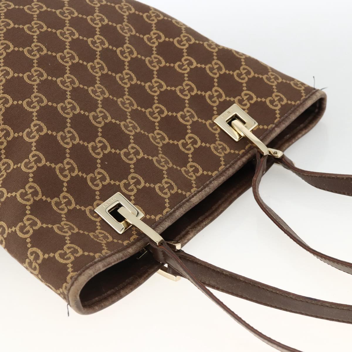 GUCCI GG Canvas Tote Bag Brown Gold 002 1099 Auth 174556