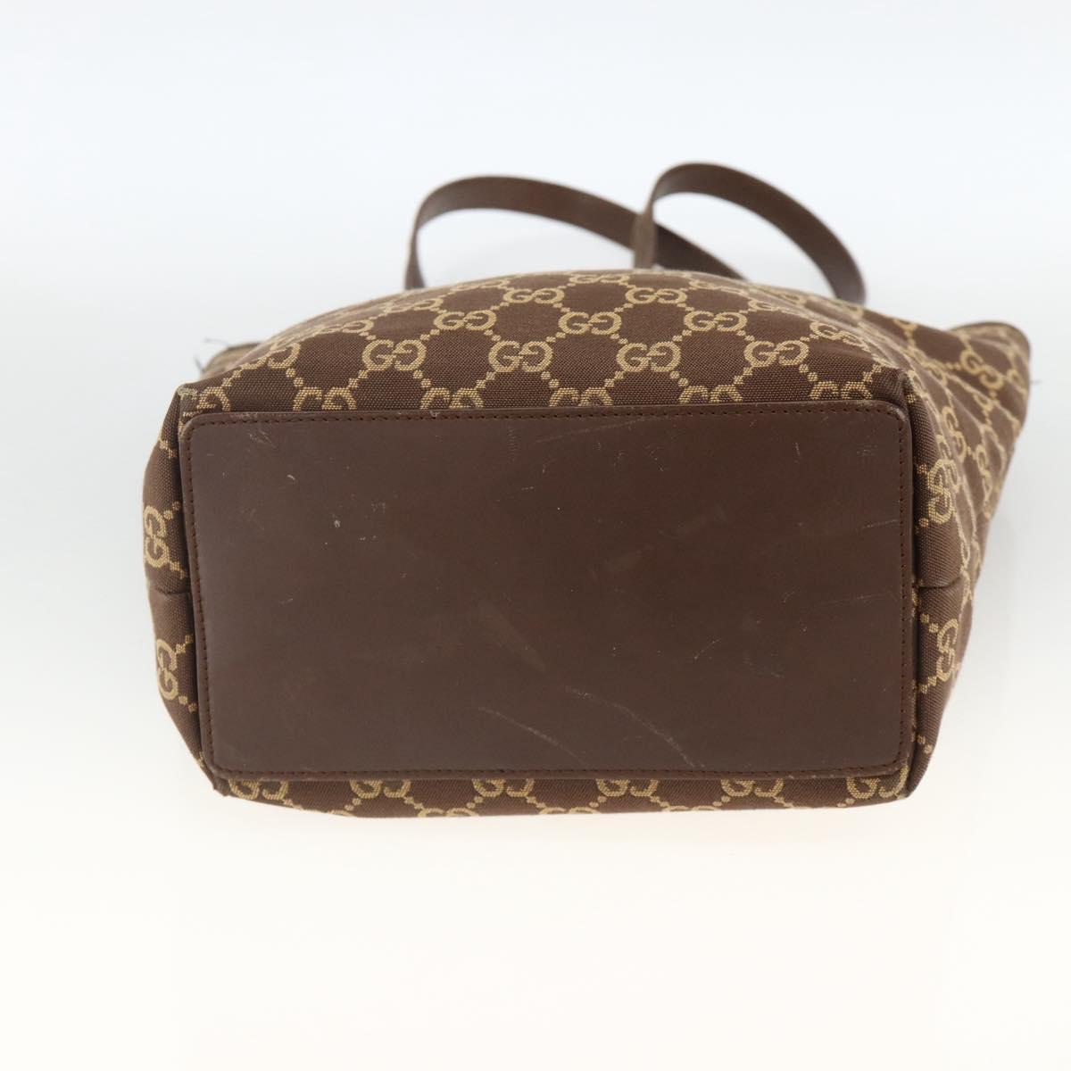 GUCCI GG Canvas Tote Bag Brown Gold 002 1099 Auth 174556