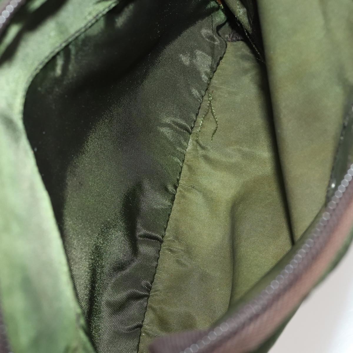 PRADA Backpack Nylon Green Silver Auth 174558