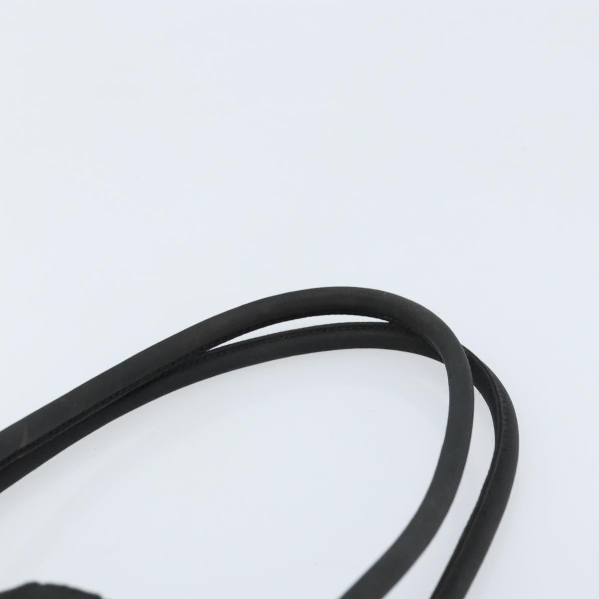 PRADA Tote Bag Nylon Black Silver Auth 174561