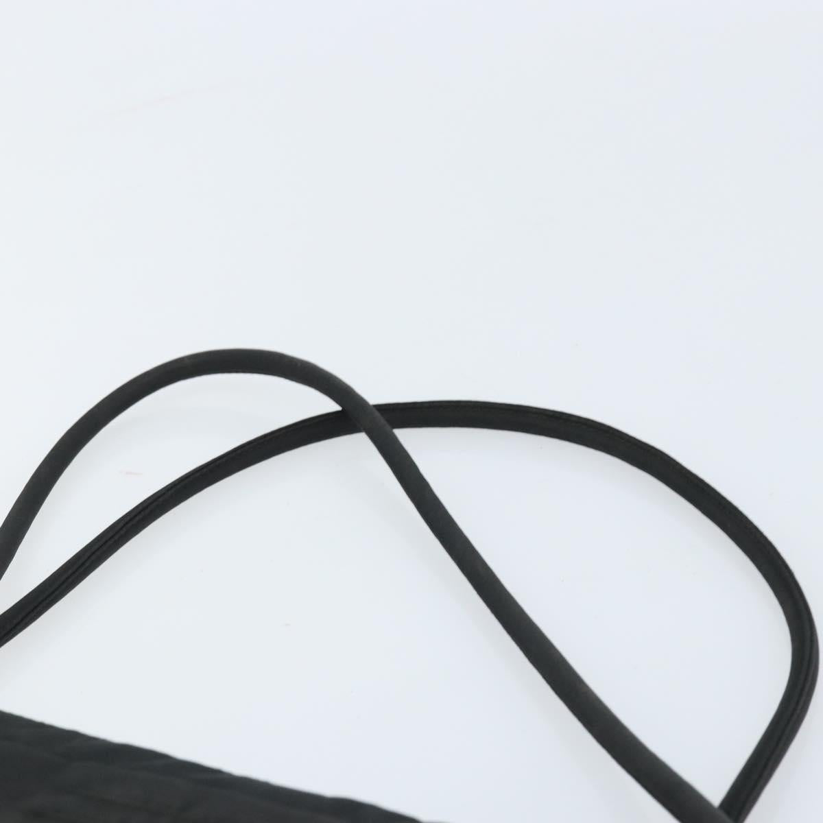 PRADA Tote Bag Nylon Black Silver Auth 174562