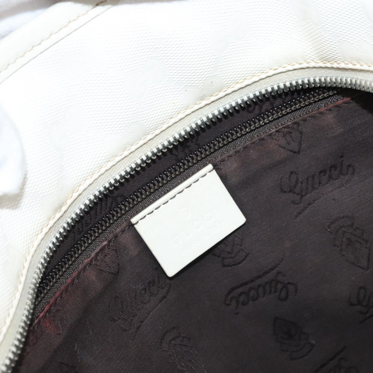 GUCCI GG Implementation Tote Bag PVC White Silver 211137 Auth 174563