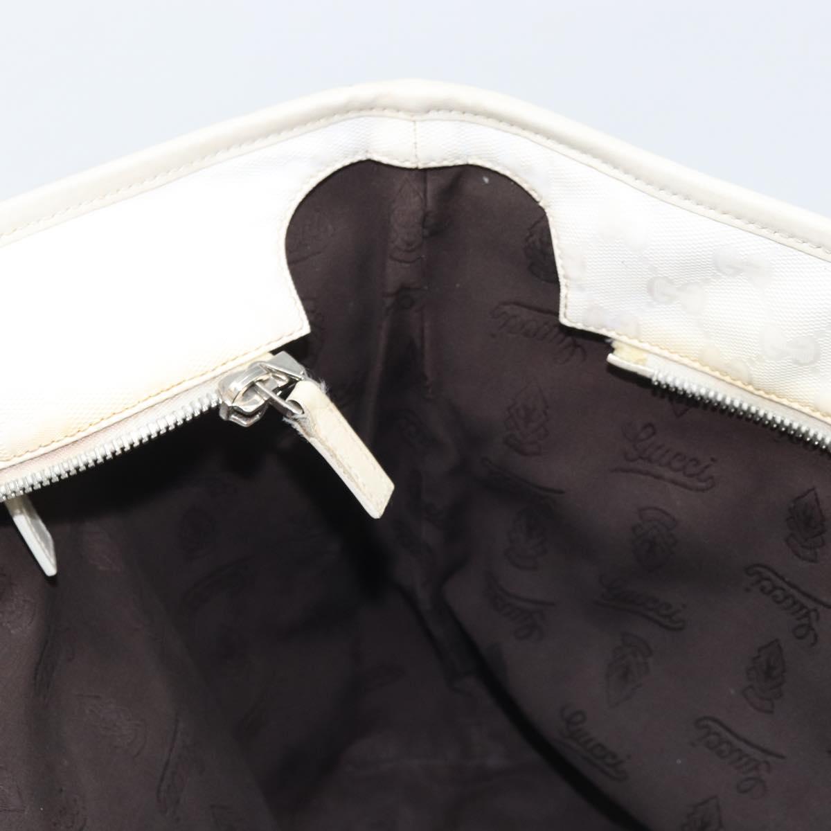 GUCCI GG Implementation Tote Bag PVC White Silver 211137 Auth 174563