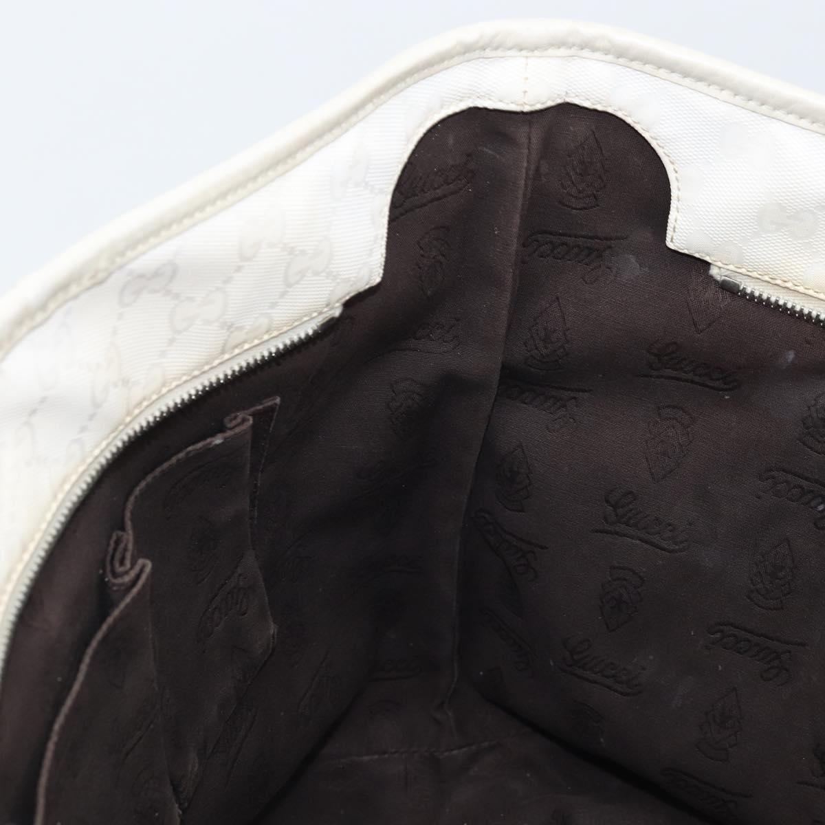 GUCCI GG Implementation Tote Bag PVC White Silver 211137 Auth 174563