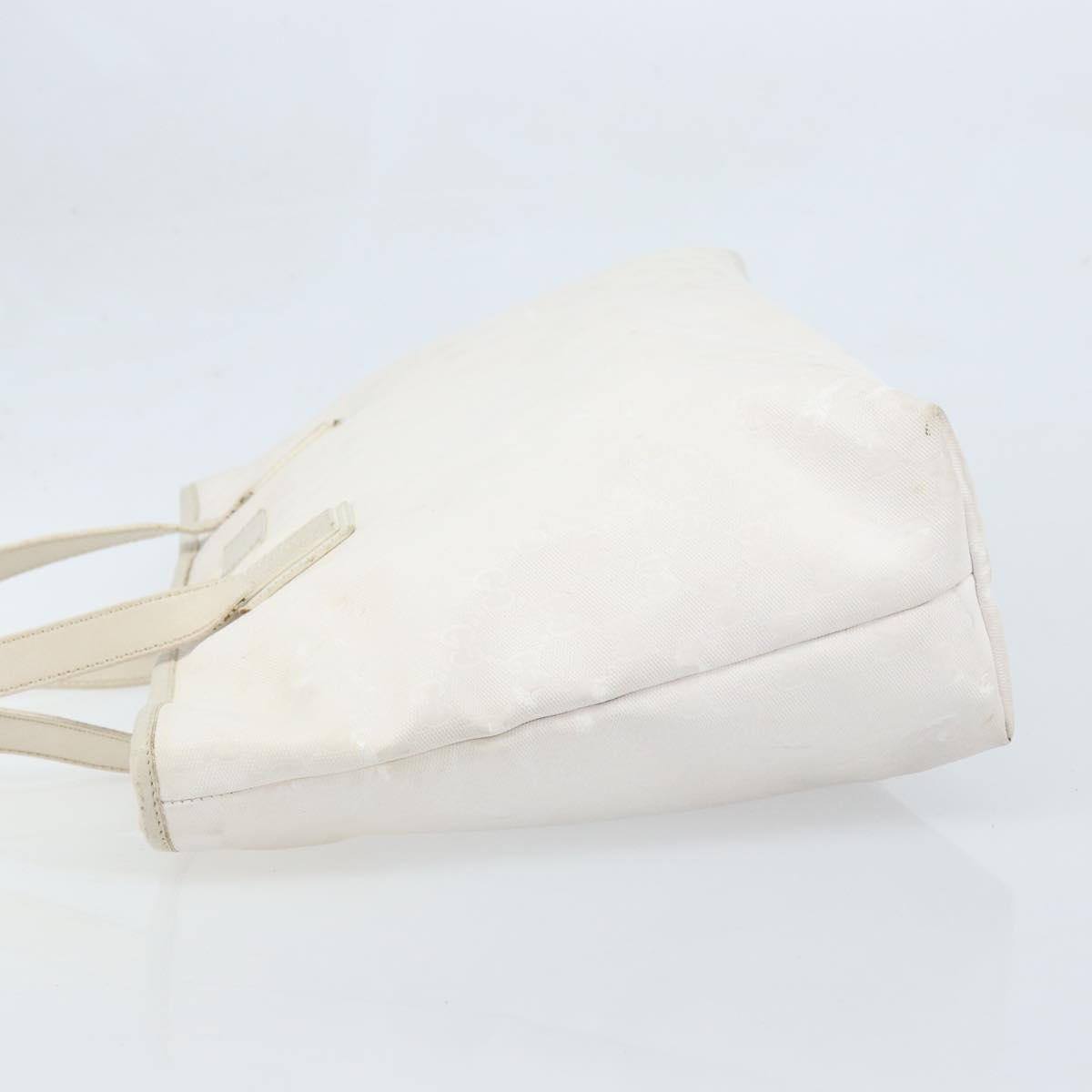 GUCCI GG Implementation Tote Bag PVC White Silver 211137 Auth 174563