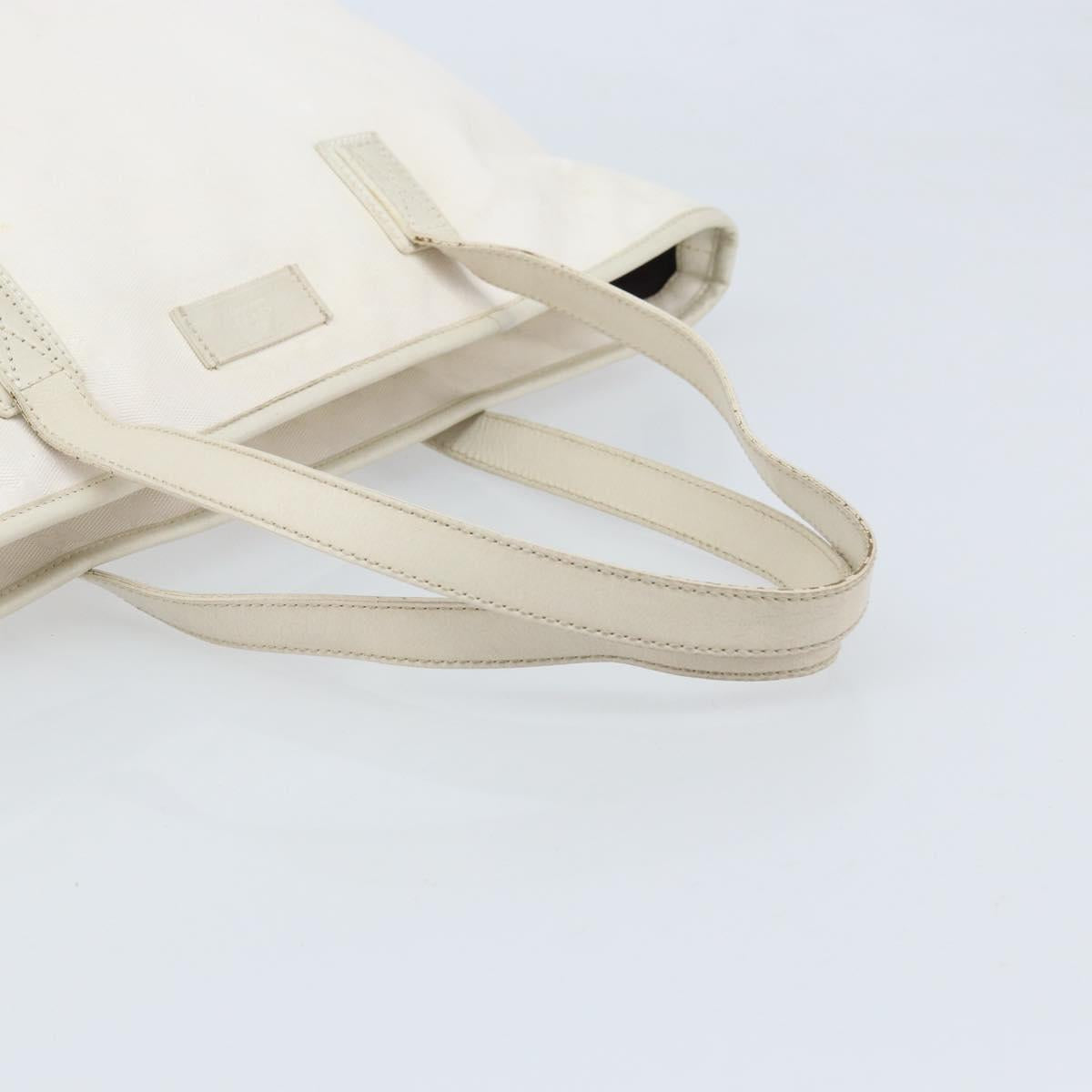 GUCCI GG Implementation Tote Bag PVC White Silver 211137 Auth 174563