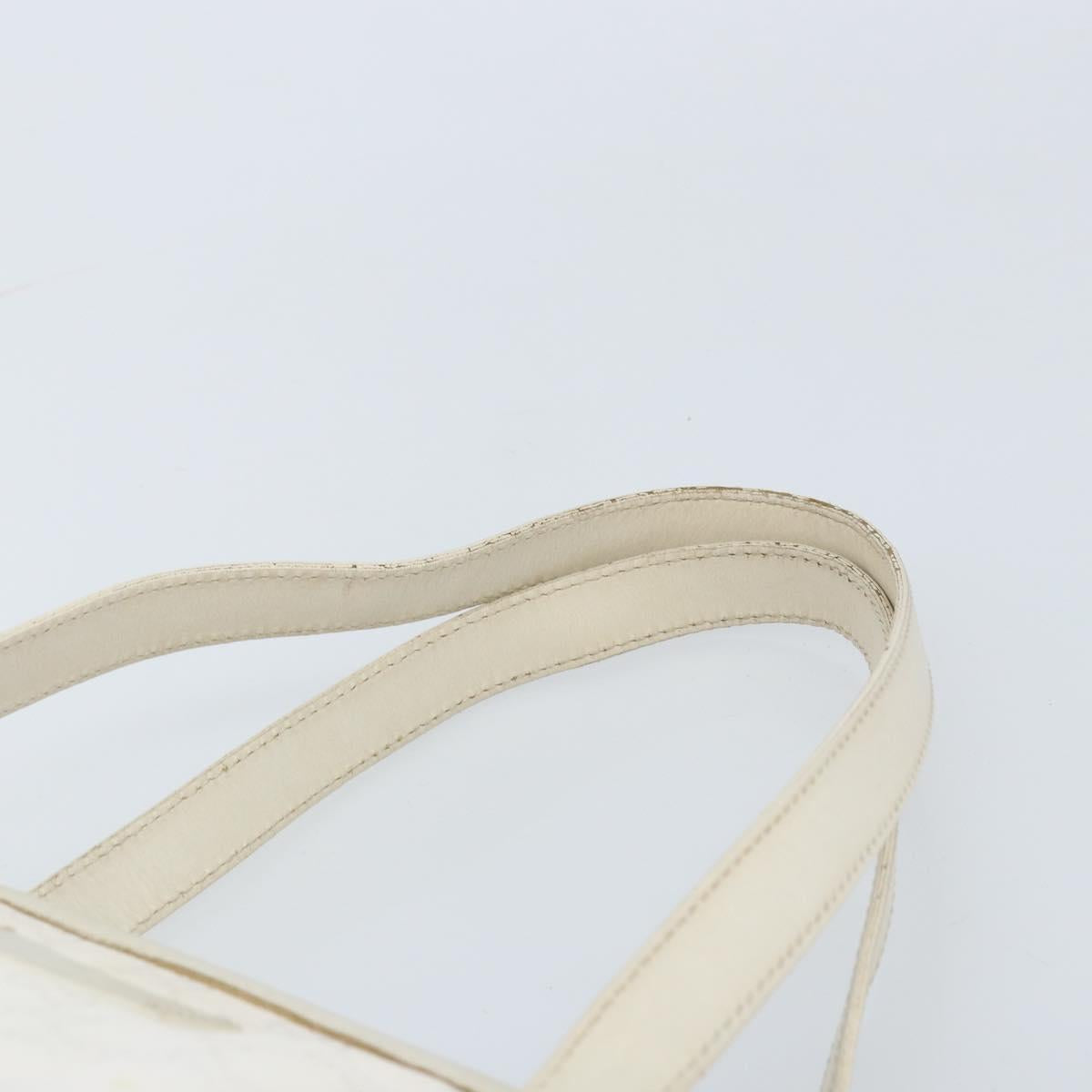 GUCCI GG Implementation Tote Bag PVC White Silver 211137 Auth 174563