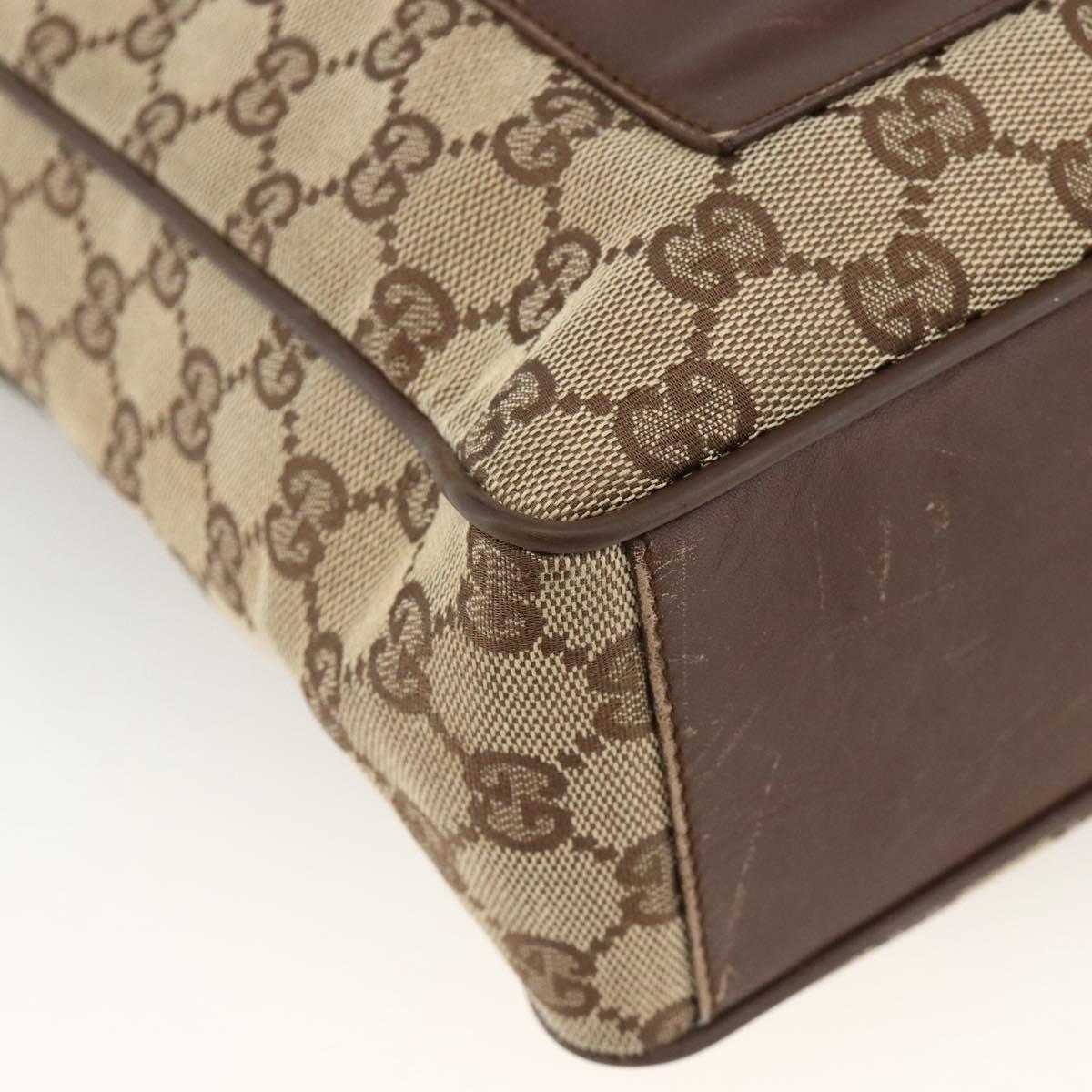 GUCCI GG Canvas Shoulder Bag Beige Silver 019.0538 Auth 174564