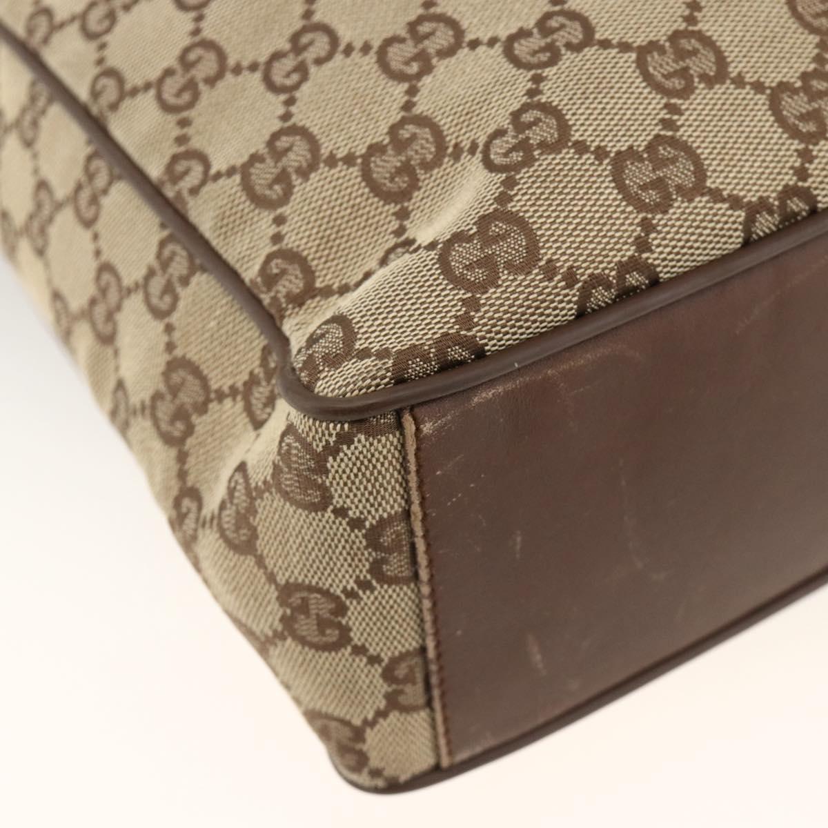 GUCCI GG Canvas Shoulder Bag Beige Silver 019.0538 Auth 174564