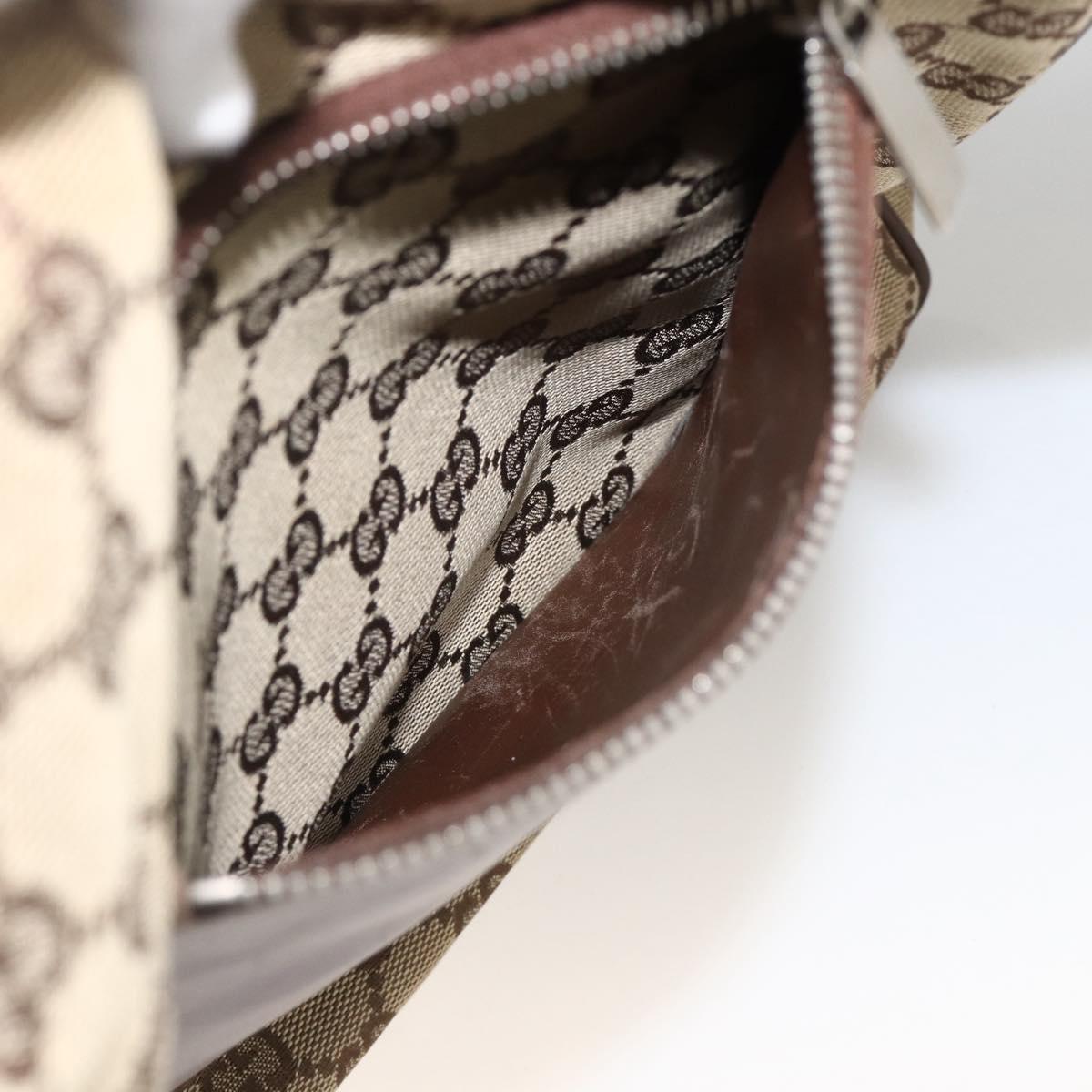 GUCCI GG Canvas Shoulder Bag Beige Silver 019.0538 Auth 174564