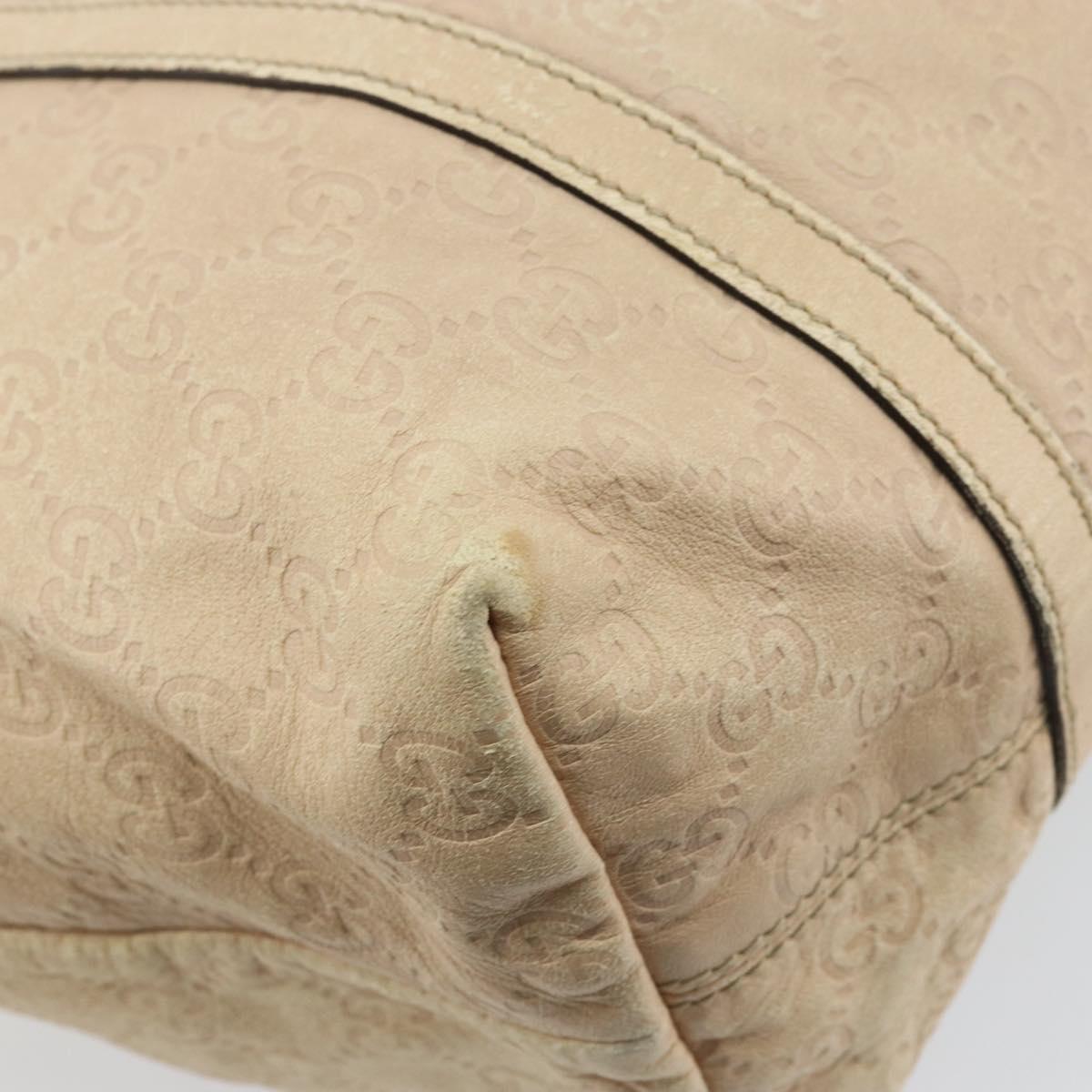 GUCCI GG Canvas Guccissima Tote Bag Leather Beige Gold Auth 174566