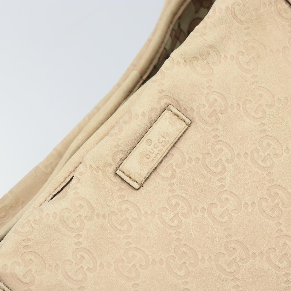 GUCCI GG Canvas Guccissima Tote Bag Leather Beige Gold Auth 174566