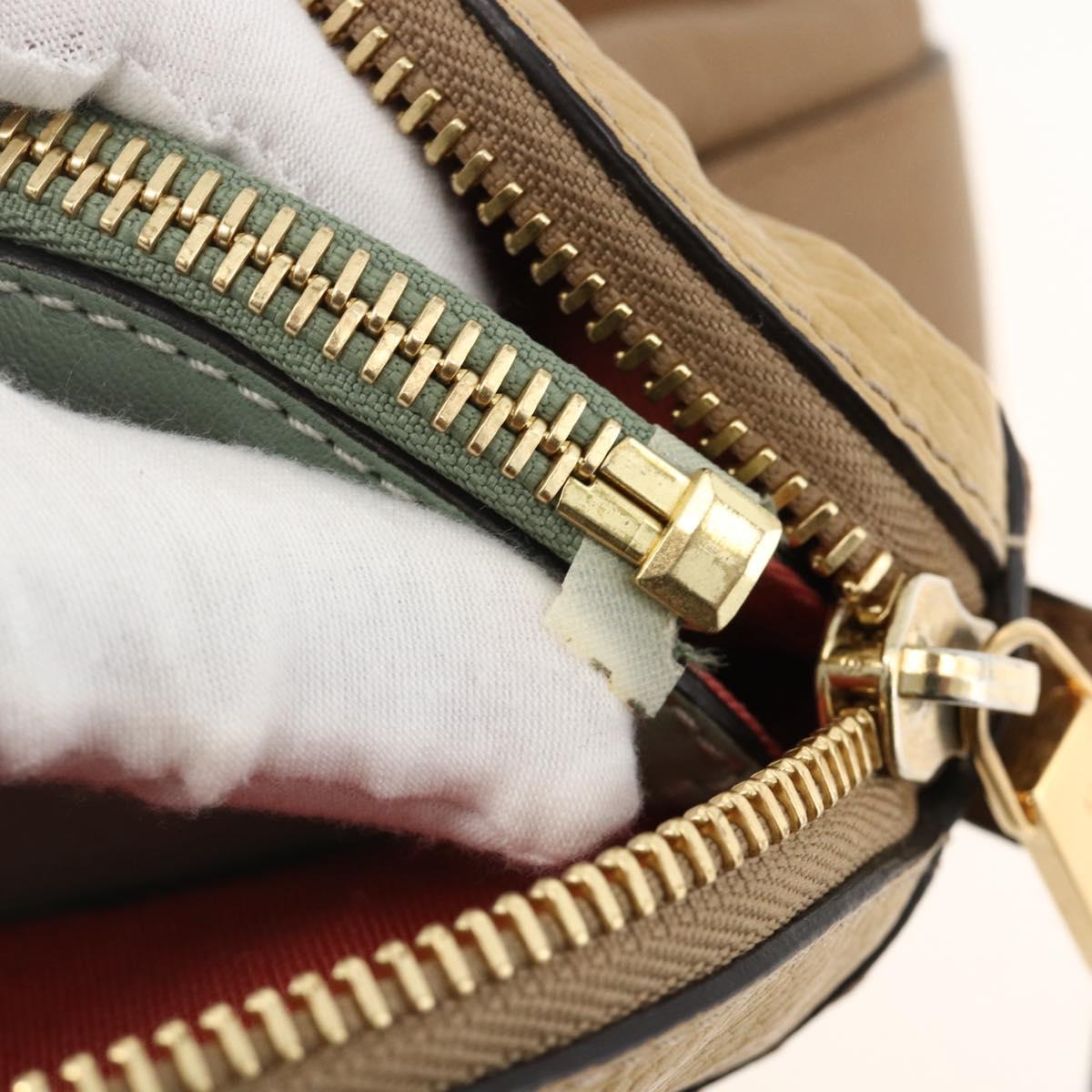 Chloe Angie Tote Bag Leather Brown Gold Auth 174567