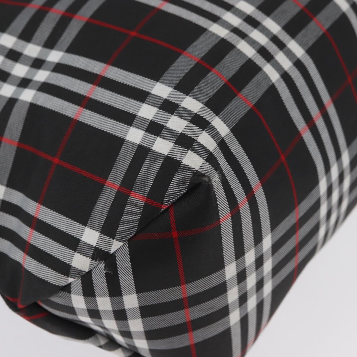 BURBERRY Nova Check Tote Bag Nylon Black Silver Auth 174568