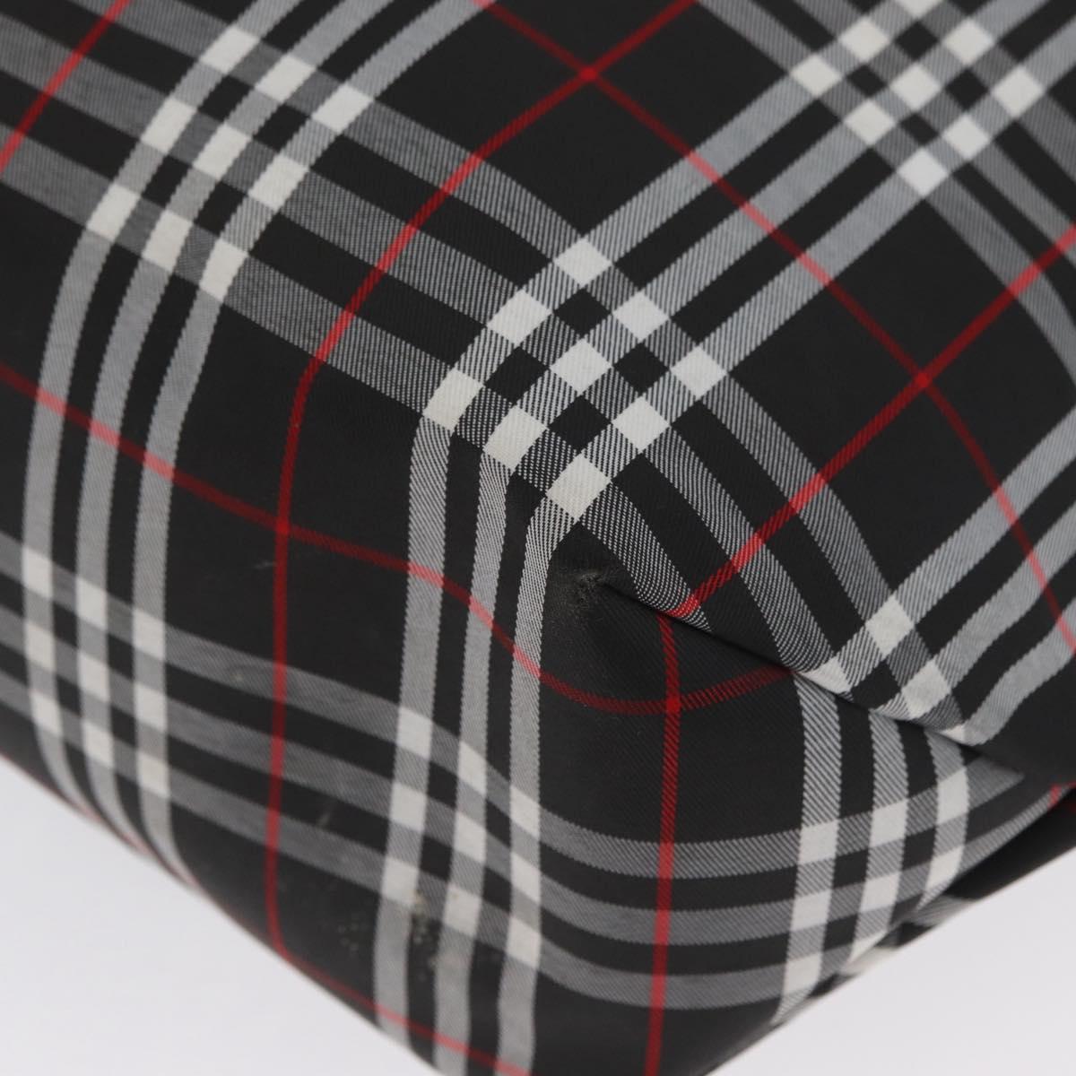 BURBERRY Nova Check Tote Bag Nylon Black Silver Auth 174568