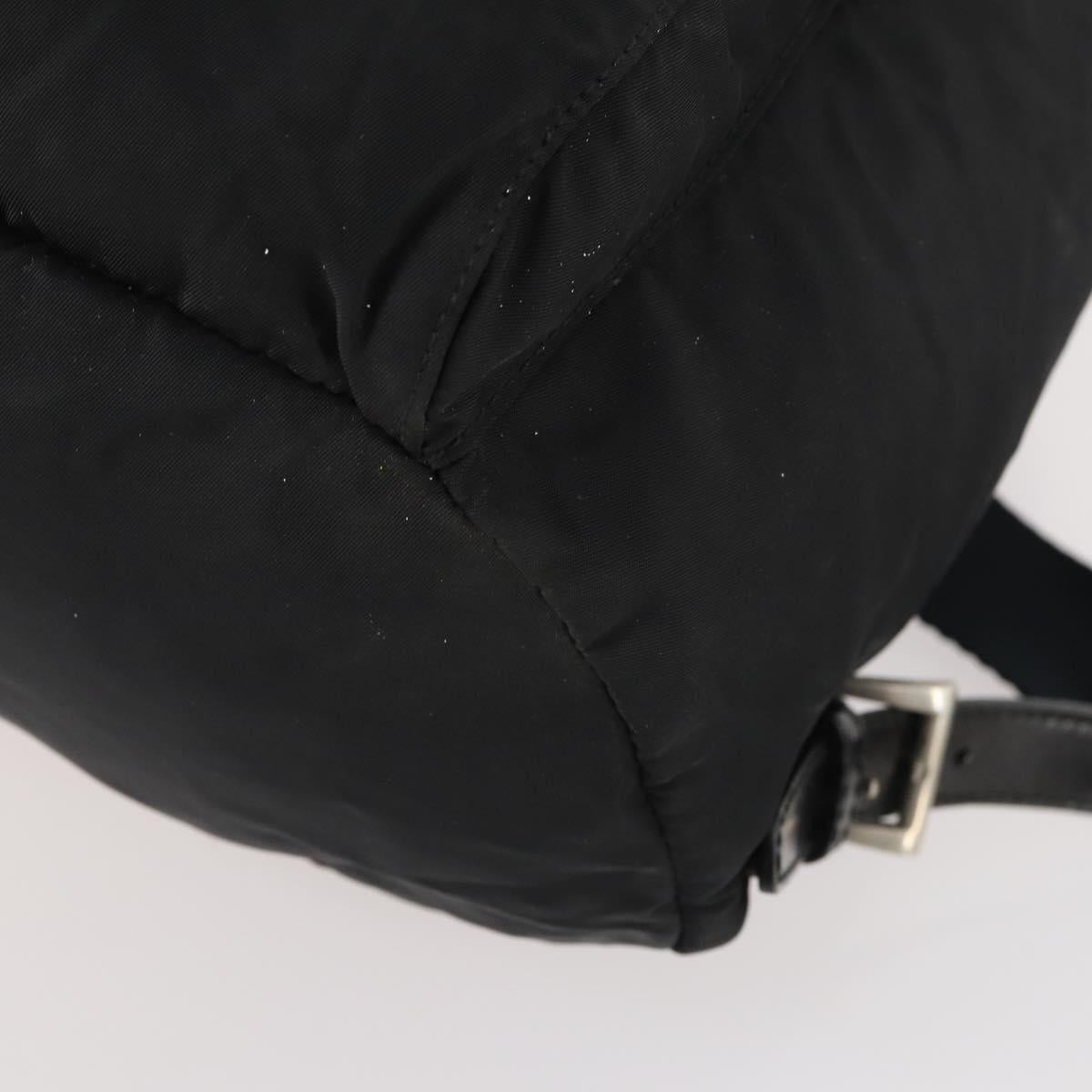 PRADA Backpack Nylon Black Silver Auth 174569