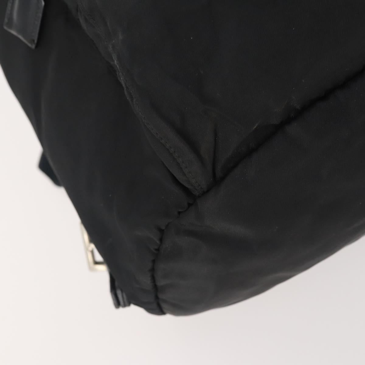 PRADA Backpack Nylon Black Silver Auth 174569