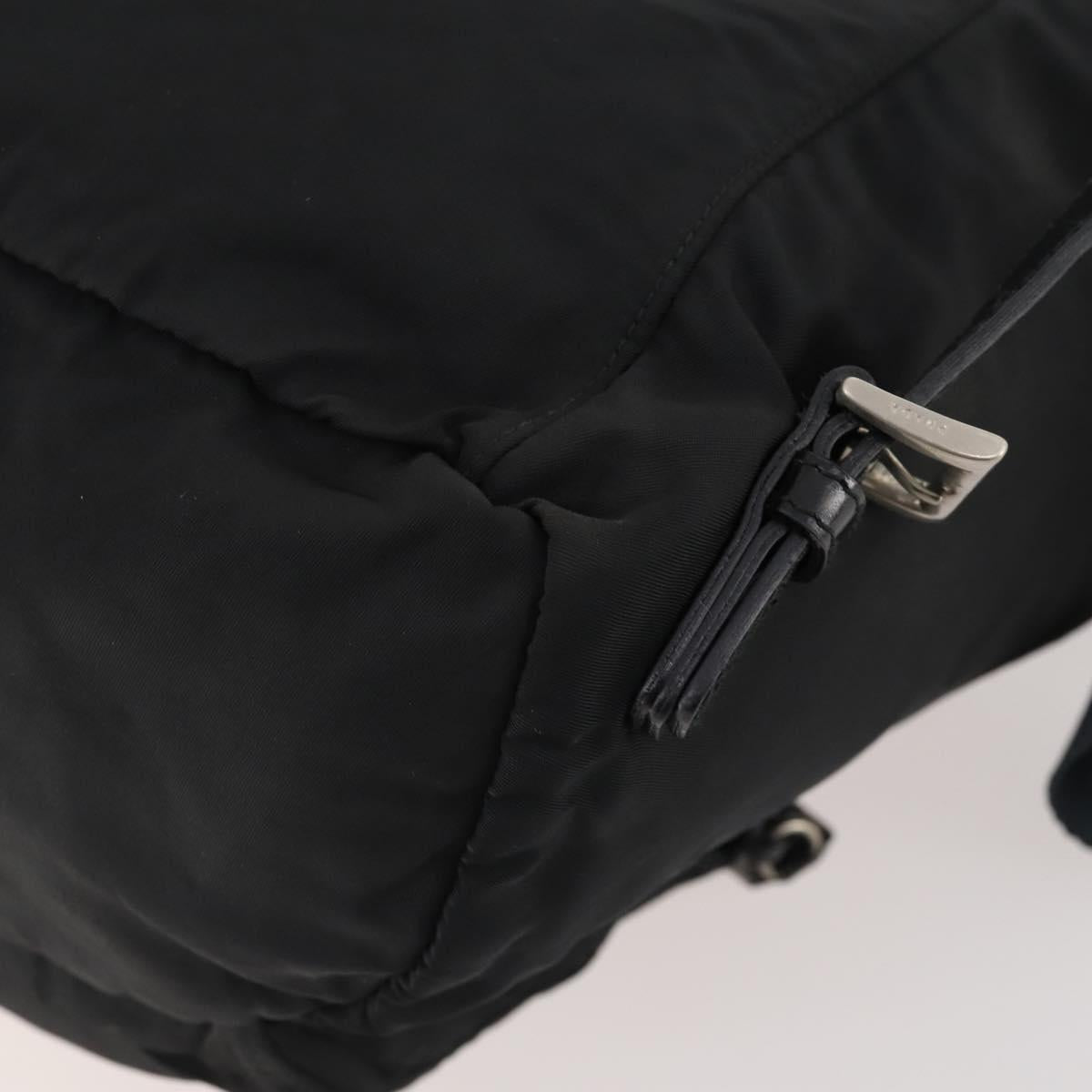 PRADA Backpack Nylon Black Silver Auth 174569
