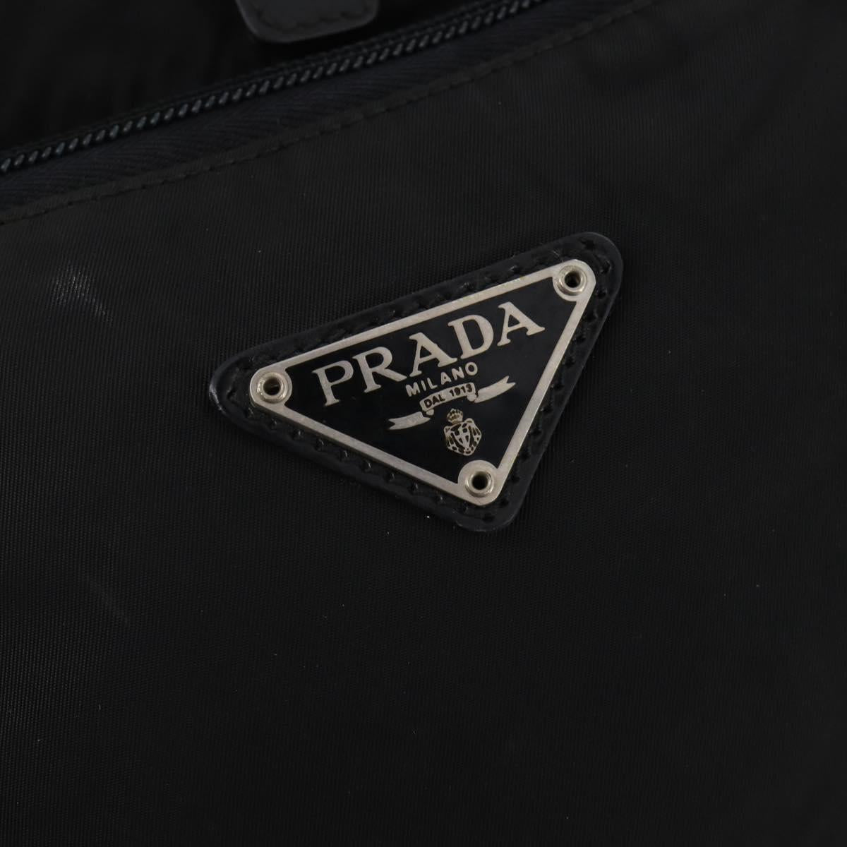 PRADA Backpack Nylon Black Silver Auth 174569