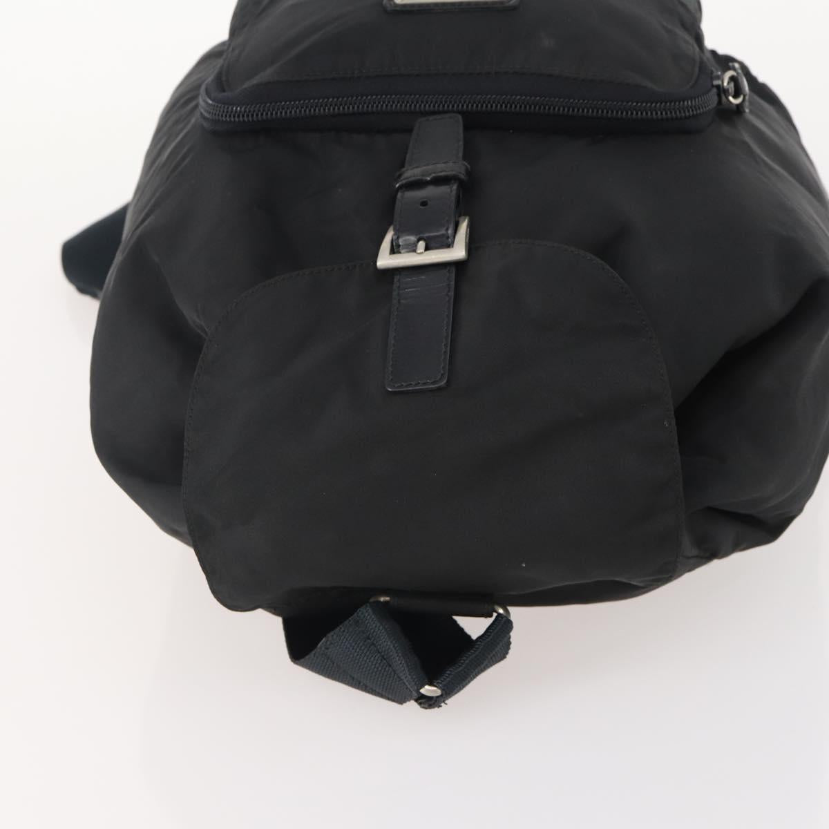 PRADA Backpack Nylon Black Silver Auth 174569