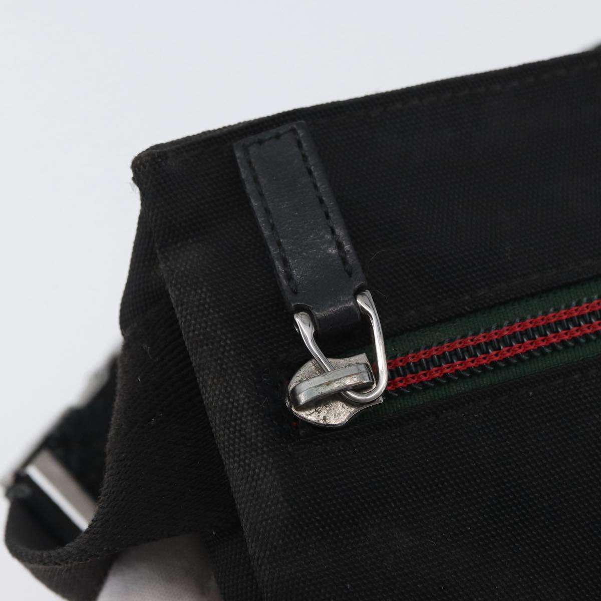 GUCCI Waist bag Canvas Black Silver 28566 Auth 174571