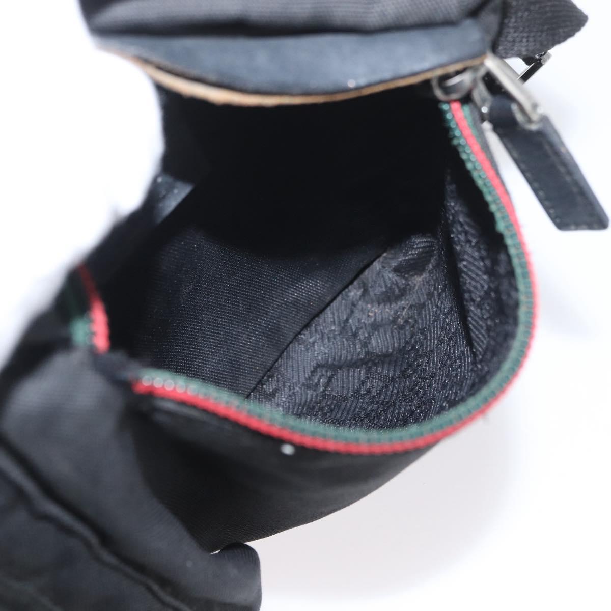GUCCI Waist bag Canvas Black Silver 28566 Auth 174571