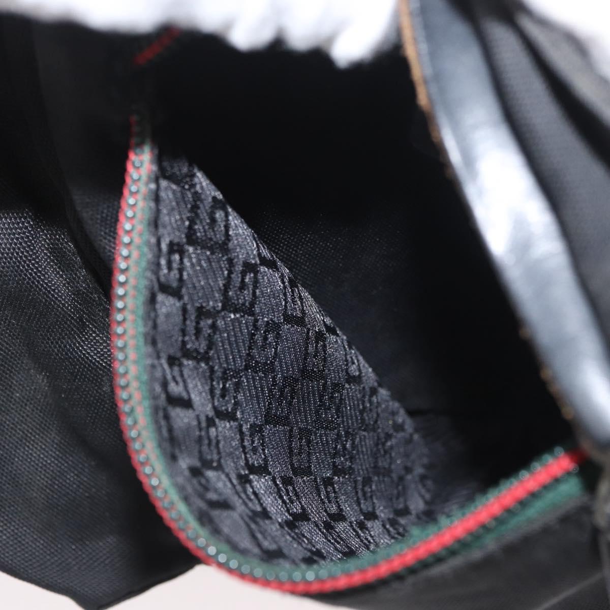 GUCCI Waist bag Canvas Black Silver 28566 Auth 174571