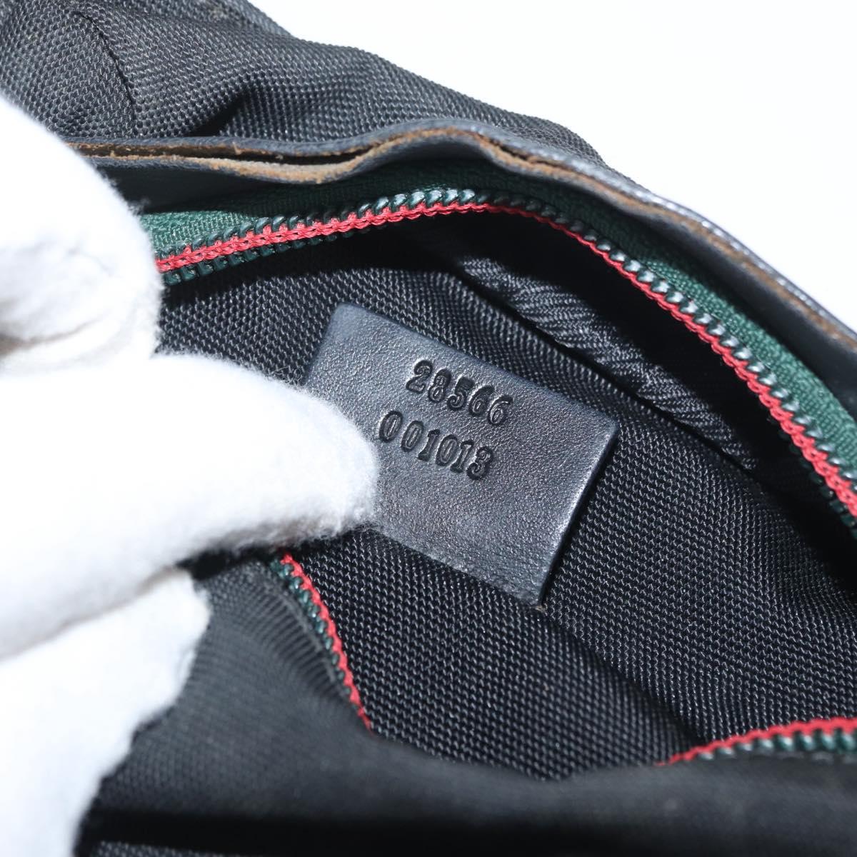 GUCCI Waist bag Canvas Black Silver 28566 Auth 174571