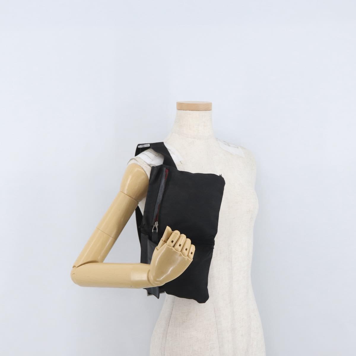 GUCCI Waist bag Canvas Black Silver 28566 Auth 174571