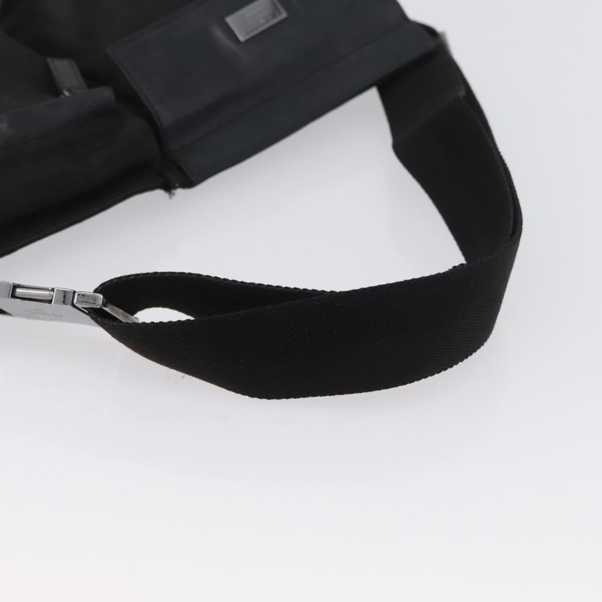 GUCCI Waist bag Canvas Black Silver 28566 Auth 174571