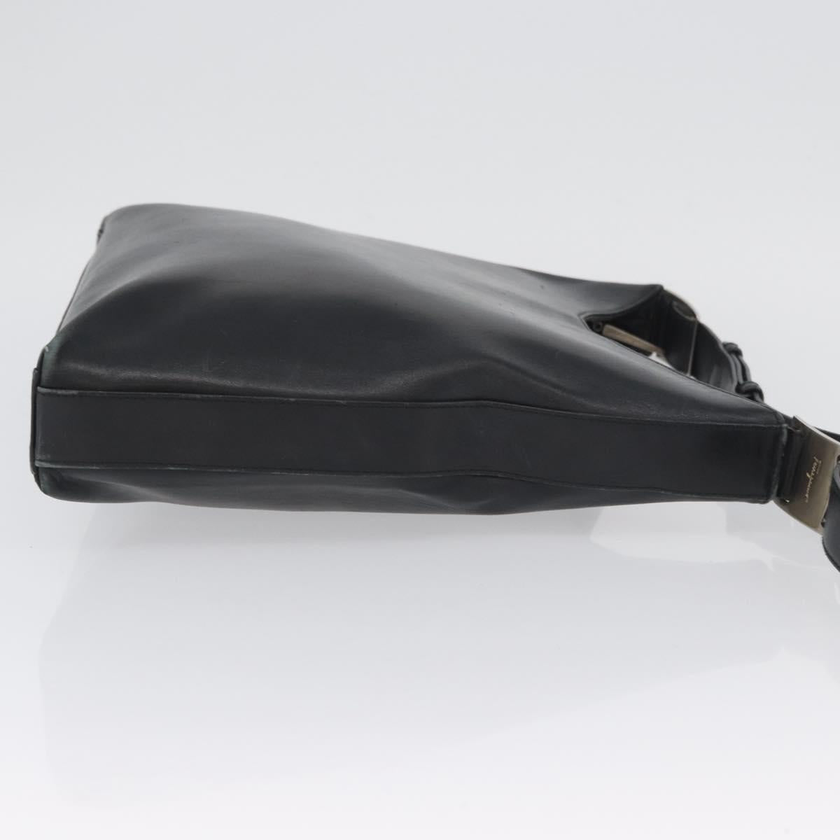 Salvatore Ferragamo Vala Shoulder Bag Leather Black Auth 174573