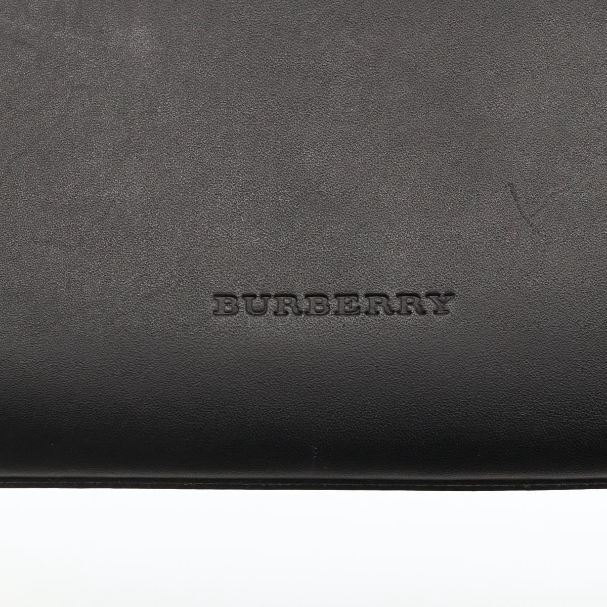 BURBERRY Tote Bag Leather Black Silver Auth 174574