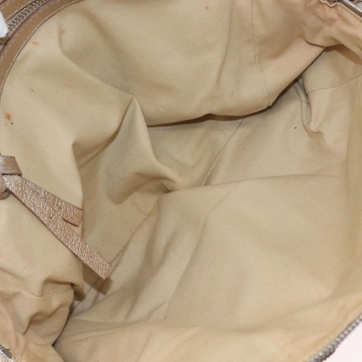 Chloe Hand Bag Leather Beige Gold Auth 174575