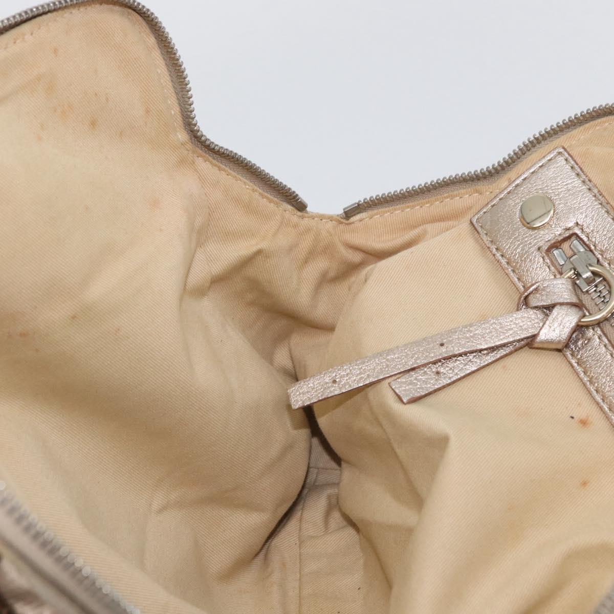 Chloe Hand Bag Leather Beige Gold Auth 174575