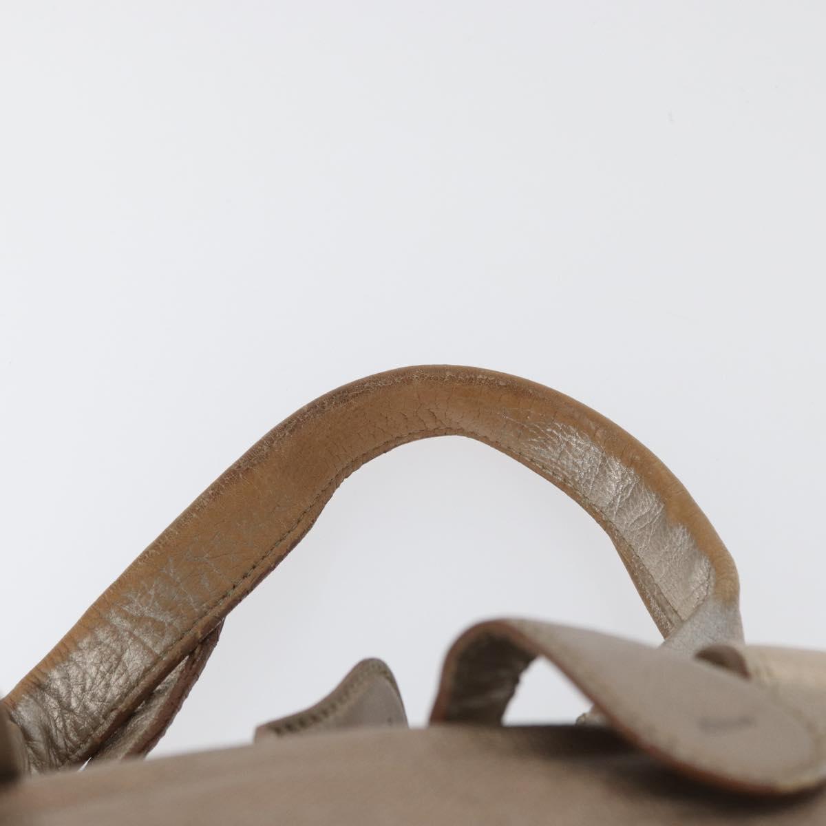 Chloe Hand Bag Leather Beige Gold Auth 174575