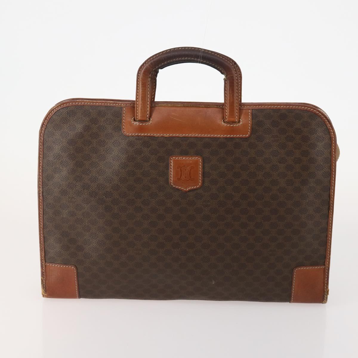 CELINE Macadam Canvas C Macadam Canvas Bag PVC Leather 3 Set Brown Auth 174584