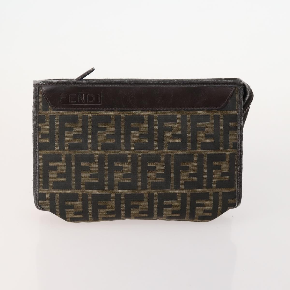 FENDI Loewe Cartier Zucca Canvas Bag Leather 3 Set Black Beige Auth 174586