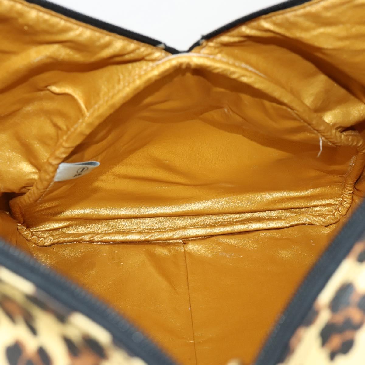 Gianni Versace Boston Bag PVC 2way Yellow Black gold Auth 174587