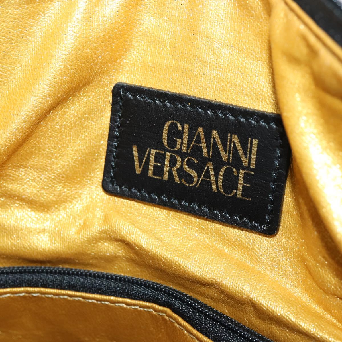 Gianni Versace Boston Bag PVC 2way Yellow Black gold Auth 174587