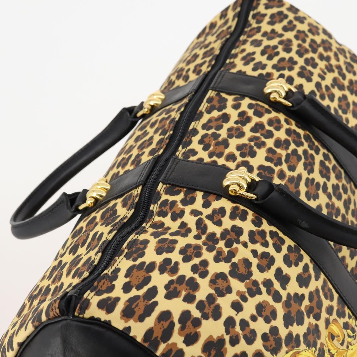 Gianni Versace Boston Bag PVC 2way Yellow Black gold Auth 174587