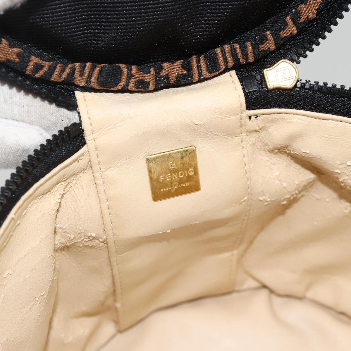 FENDI Hand Bag Black Gold Auth 174605