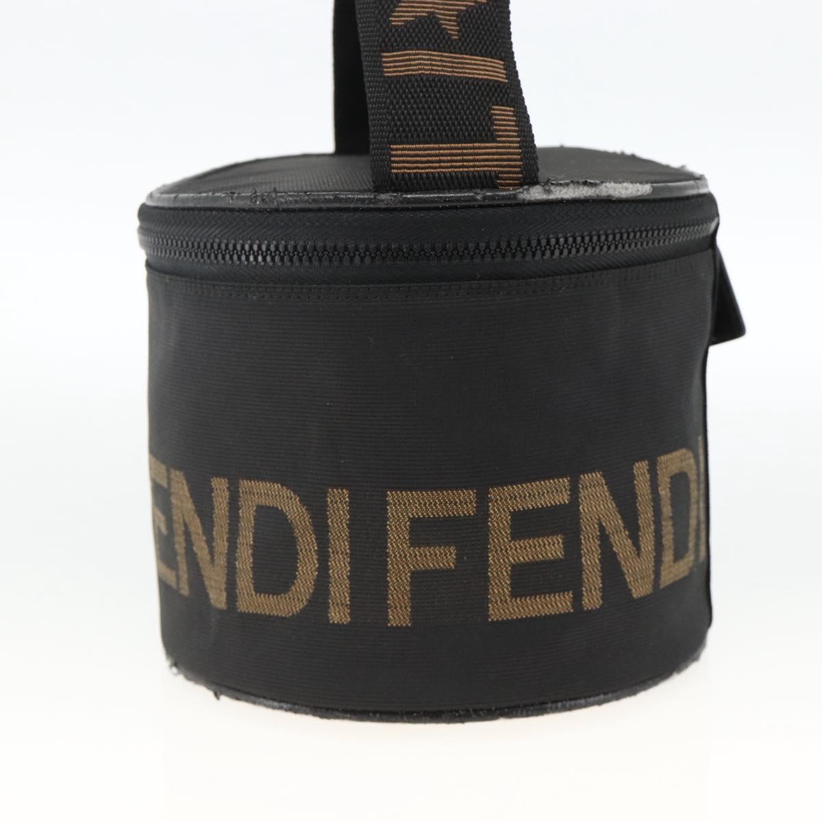 FENDI Hand Bag Black Gold Auth 174605