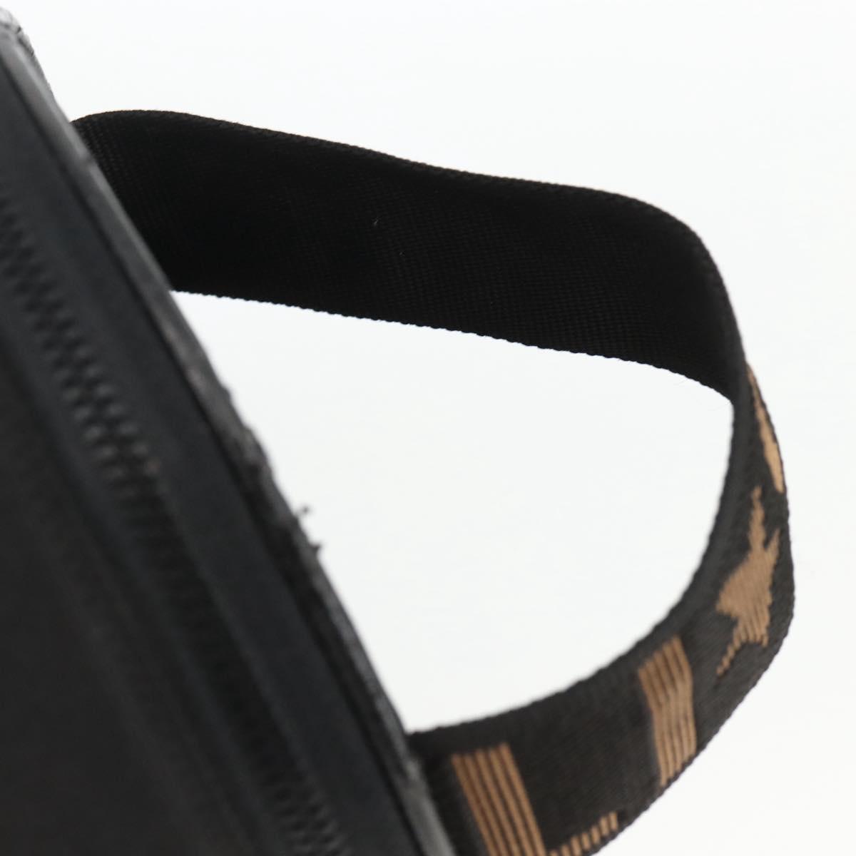FENDI Hand Bag Black Gold Auth 174605