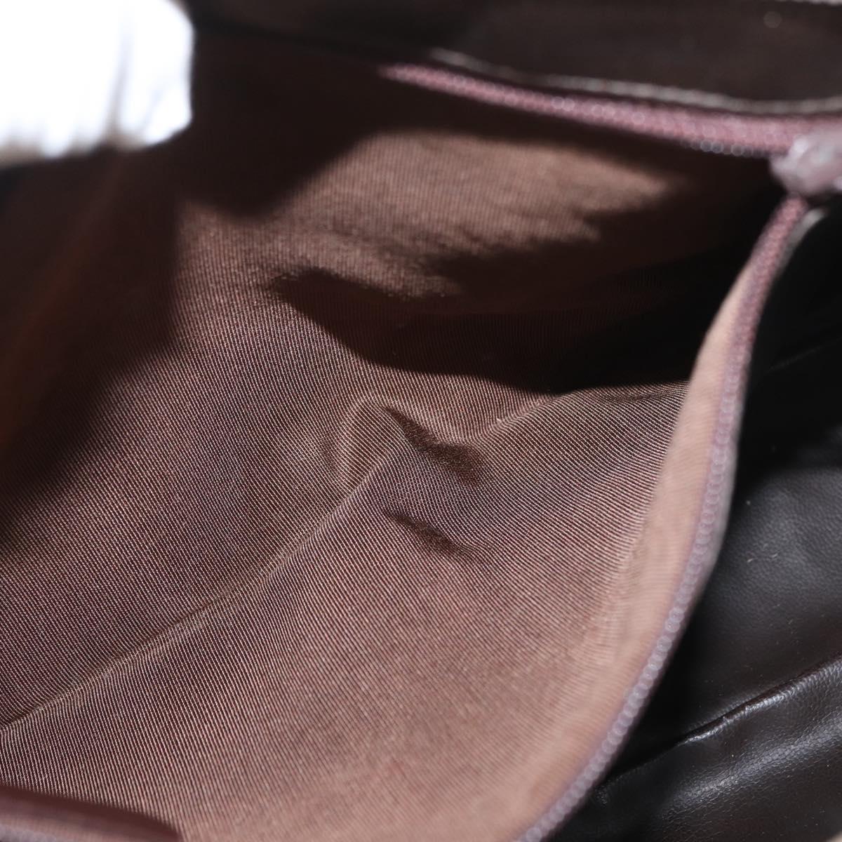 BALLY Tote Bag Leather Beige Brown gold Auth 174609