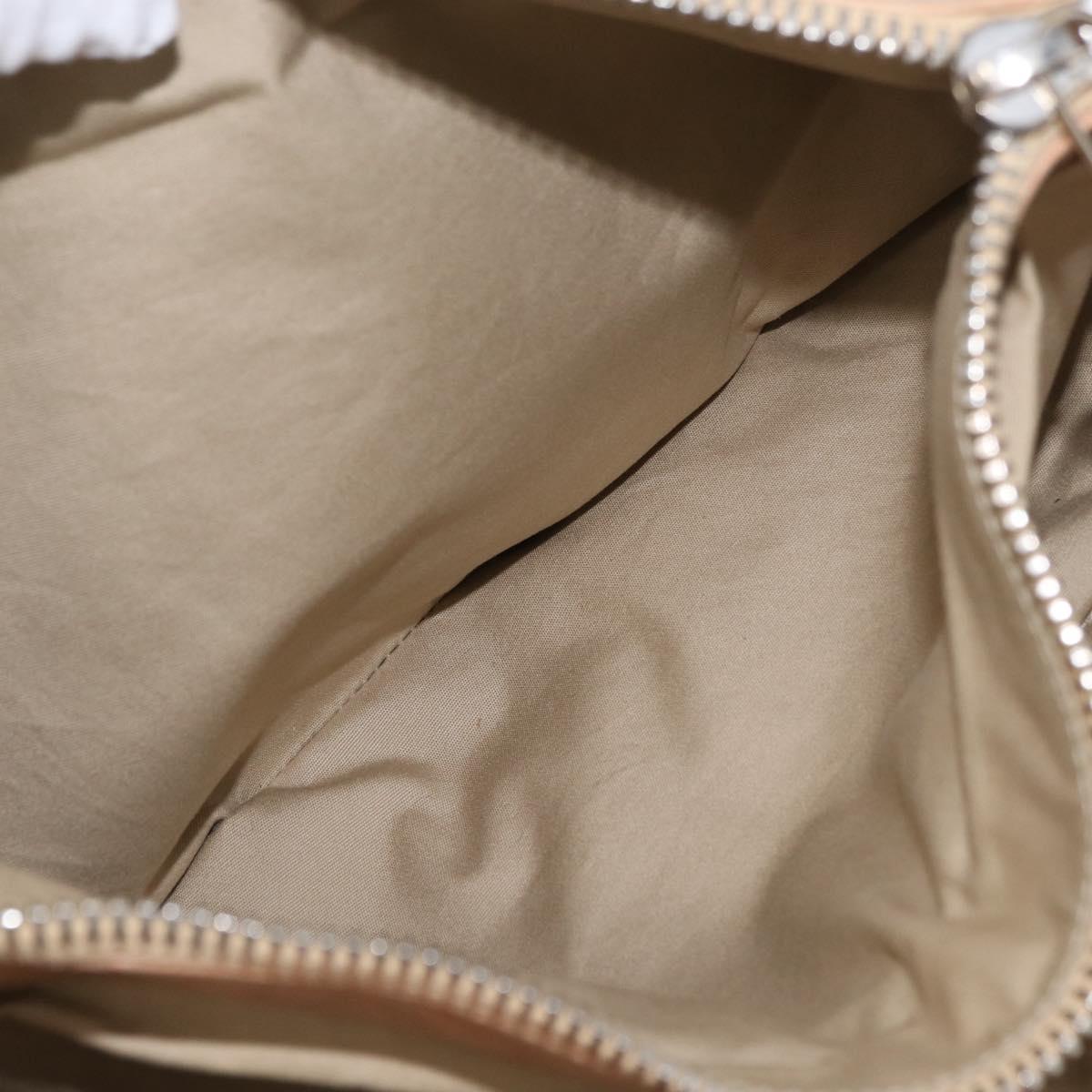 CELINE Hand Bag Leather Beige Gold Auth 174610
