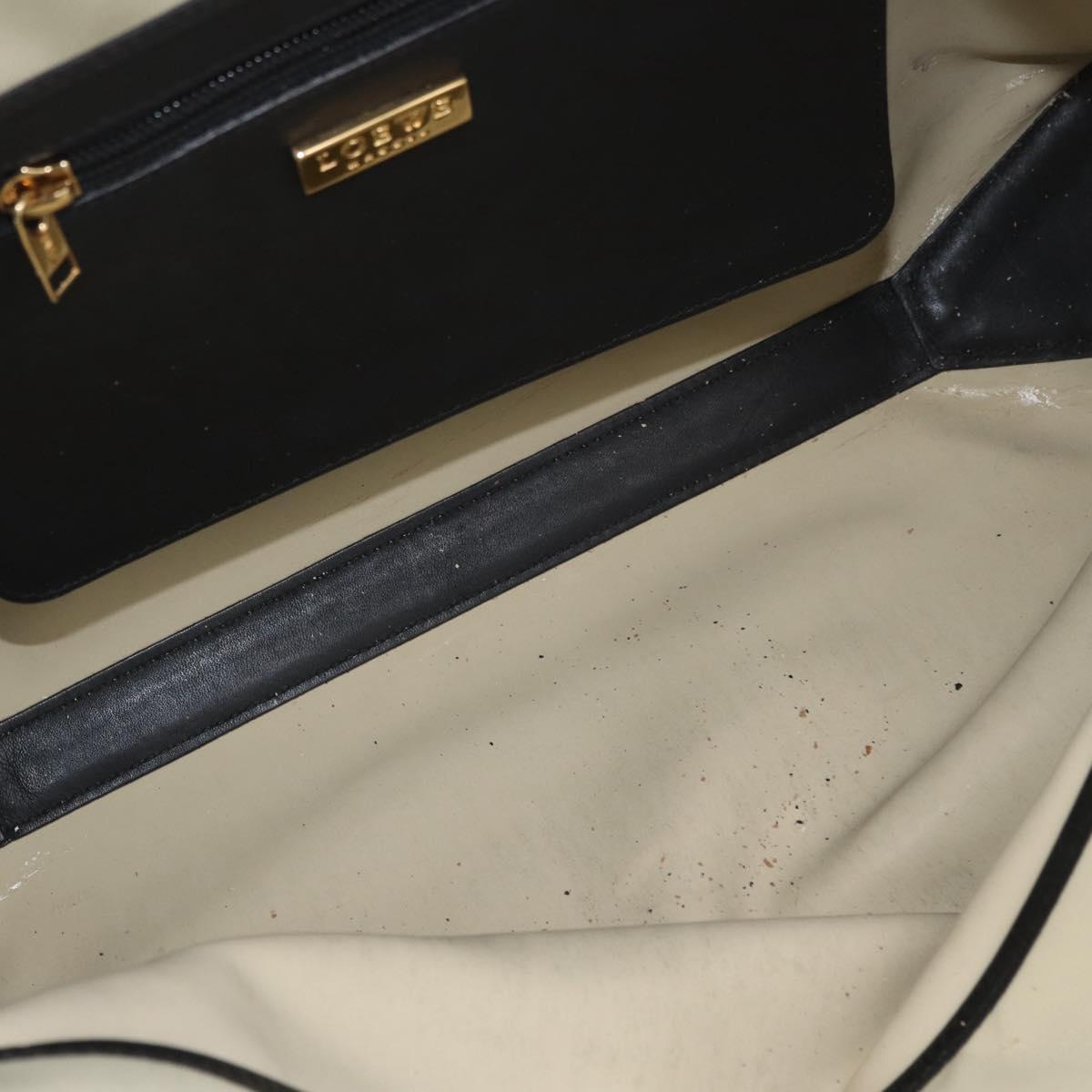 LOEWE Hand Bag Canvas Leather Beige Gold Auth 174611