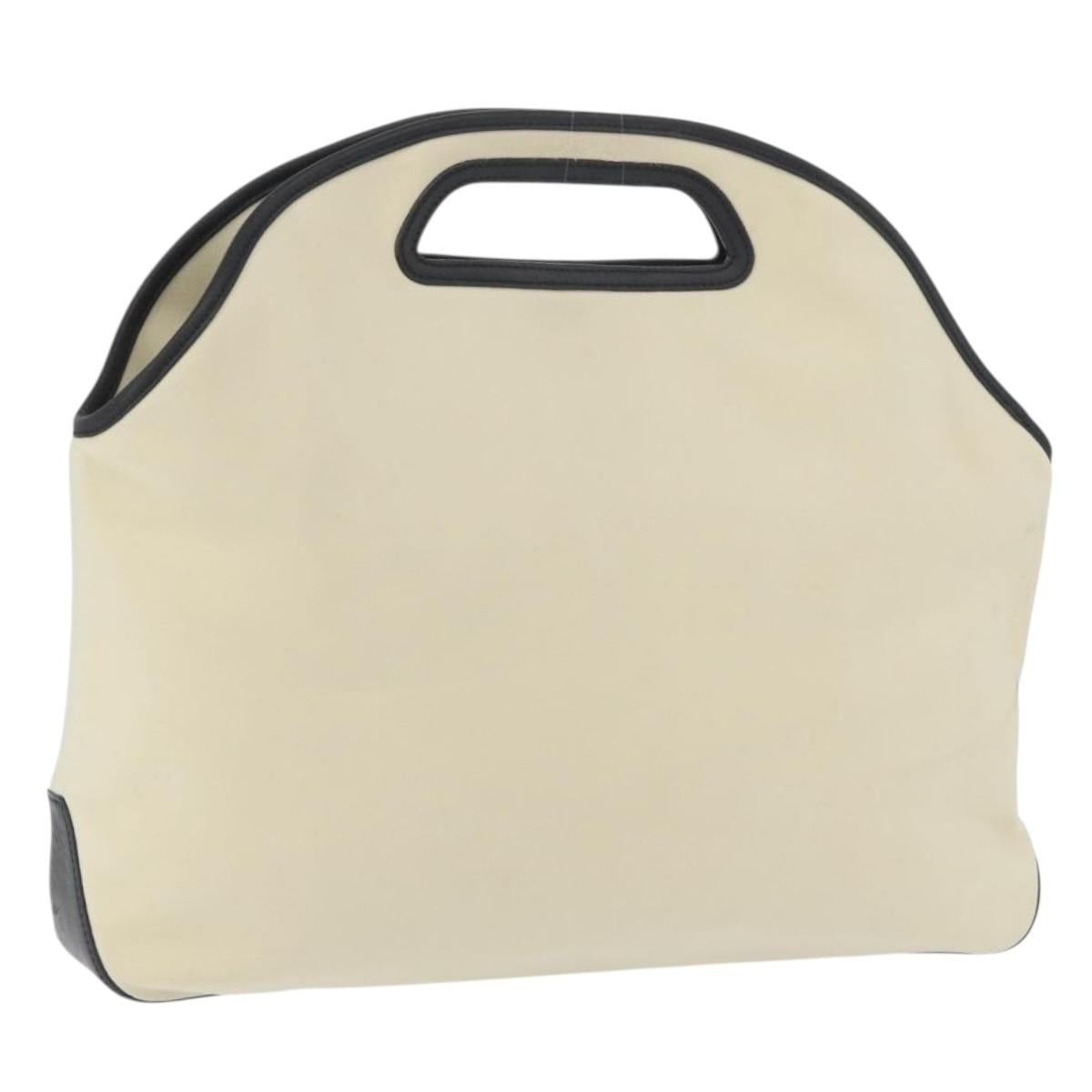 LOEWE Hand Bag Canvas Leather Beige Gold Auth 174611