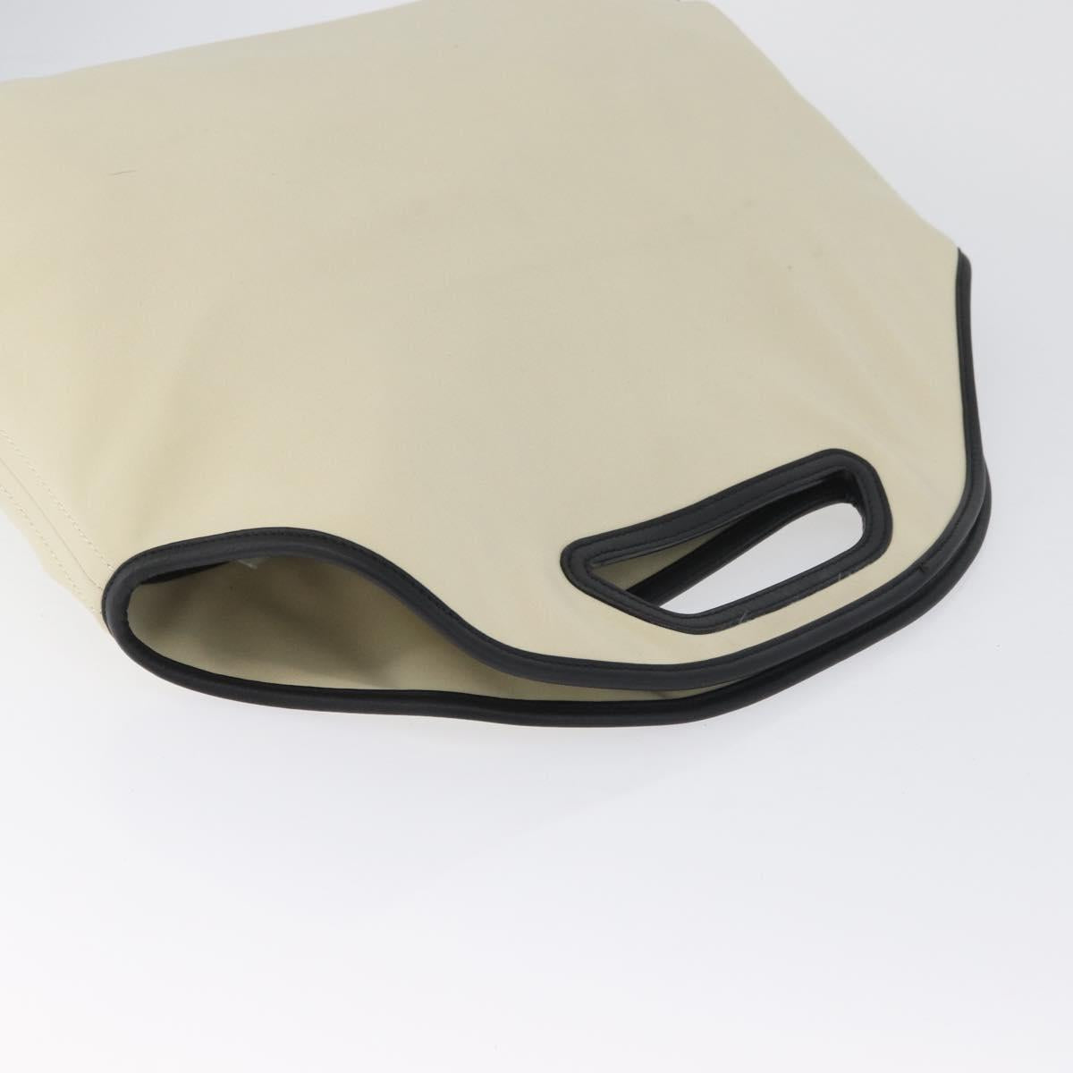 LOEWE Hand Bag Canvas Leather Beige Gold Auth 174611
